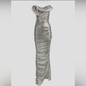 Elegant Silver Sequin Gown